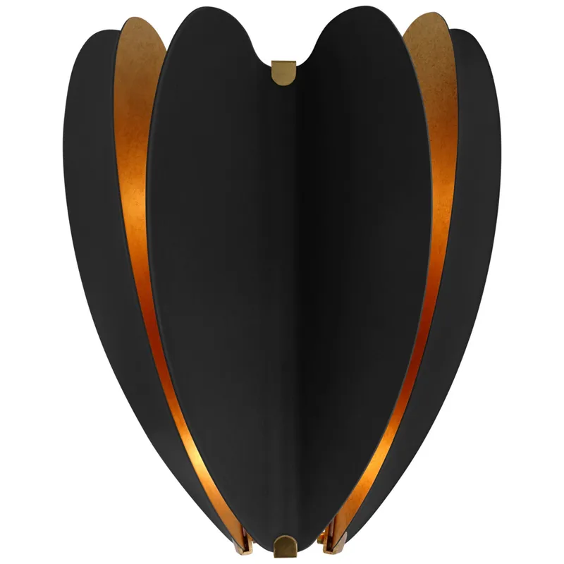 kate spade new york Danes Small Sconce in Matte Black and Gild Wall Light W9.5" x H11.25"