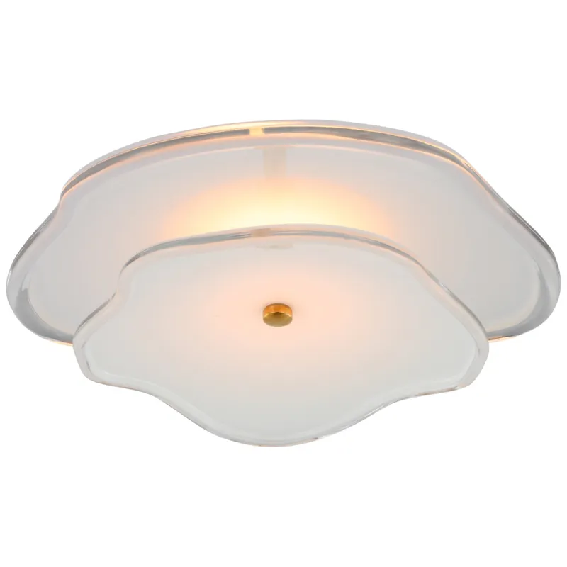 kate spade new york Leighton 14" Layered Flush Mount in Soft Brass with Cream Tinted Glass Ceiling Light W14" x H4.75"