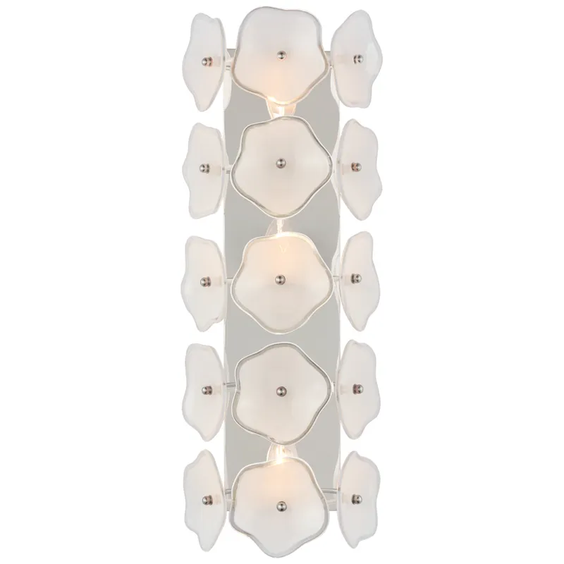 kate spade new york Leighton 20" Sconce in Polished Nickel with Cream Tinted Glass Wall Light W7.75" x H20.5"