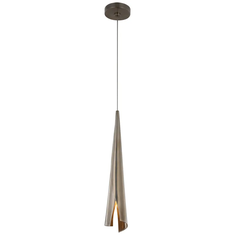 Kelly Wearstler Piel Delicate Wrapped Pendant in Pewter Ceiling Light W3.5"