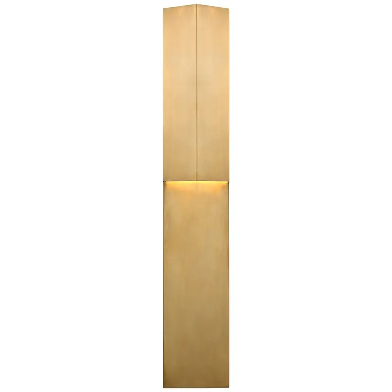 Kelly Wearstler Rega 30" Folded Sconce in Antique-Burnished Brass Outdoor Lighting W5.25" x H30"
