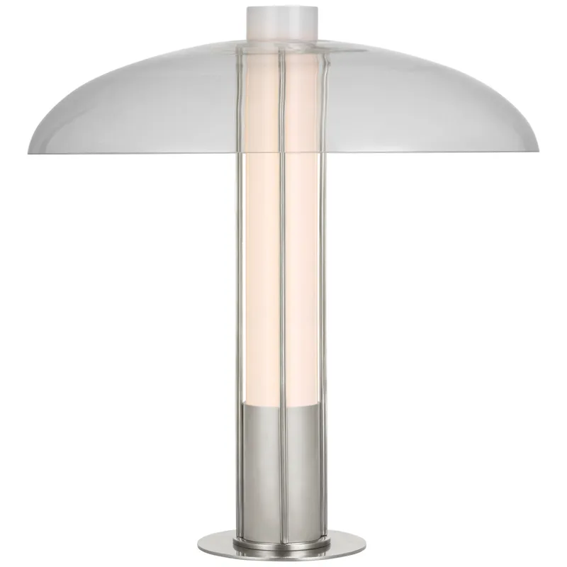 Kelly Wearstler Troye Medium Table Lamp in Polished Nickel with Clear Glass W18" x H19"