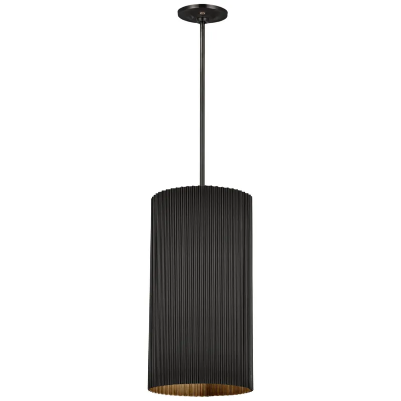 Marie Flanigan Rivers Medium Fluted Pendant in Bronze Ceiling Light W11"