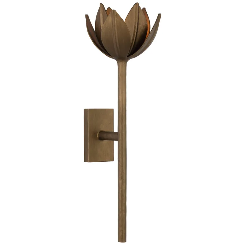 Julie Neill Alberto Medium Sconce in Antique Bronze Leaf Wall Light W5.5" x H20.25"