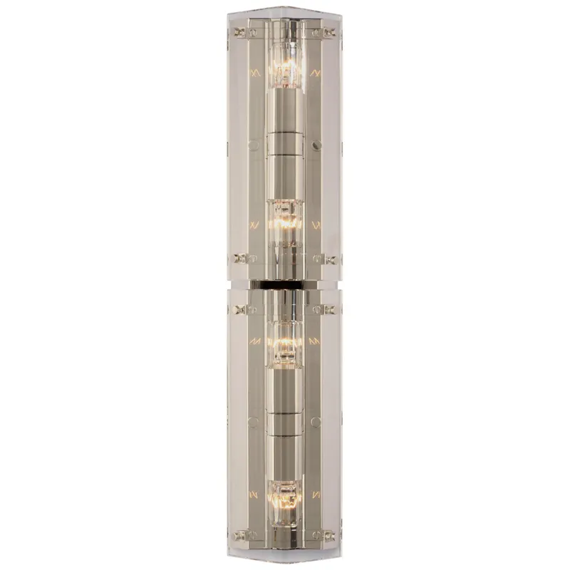 AERIN Clayton 25" Wall Sconce in Crystal and Polished Nickel Wall Light W5.5'' x H25.5"