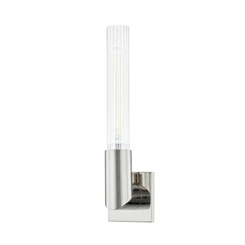Asher 1-Light Wall Sconce in Polished Nickel 4.5W x 17H