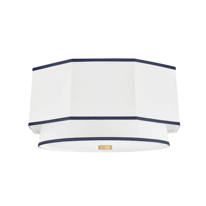 Riverdale 2-Light Flush Mount in Aged Brass 17.75W x 9.5H