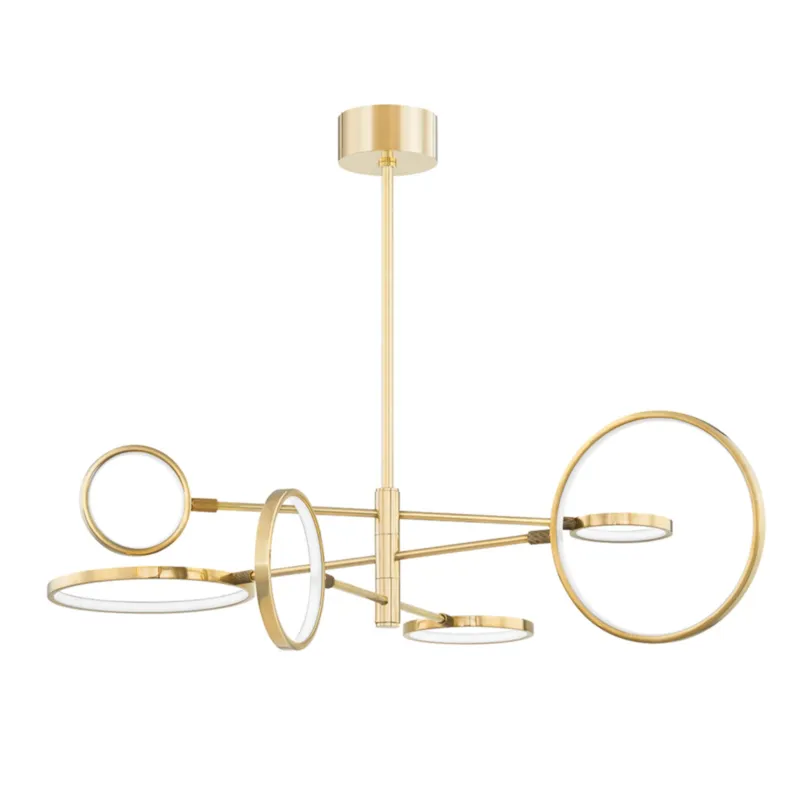 Saturn 0-Light Chandelier in Aged Brass 44.5W x 12.25H