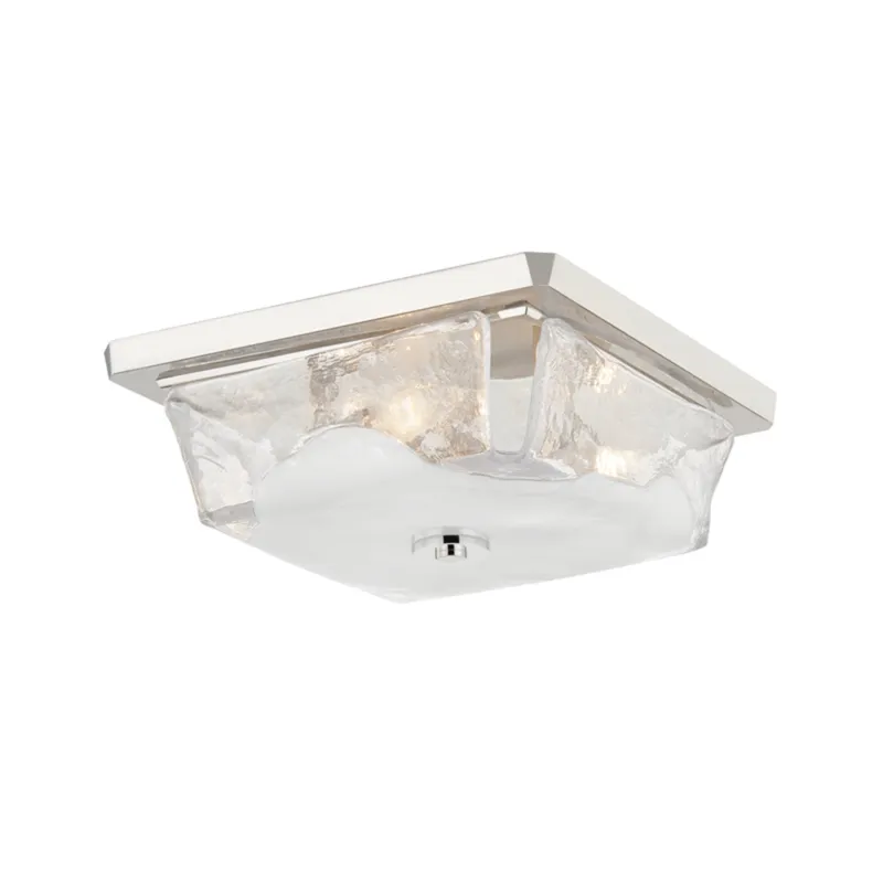 Hines 3-Light Flush Mount in Polished Nickel 13W x 4.75H