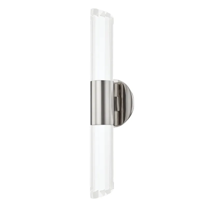 Rowe 2-Light Wall Sconce in Polished Nickel 5.5W x 20.25H