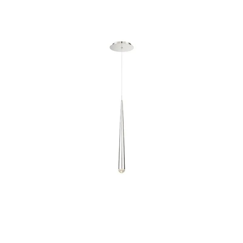 Modern Forms PD-41719-PN 3500K 7 Watt Cascade Crystal LED Pendant in Polished Nickel