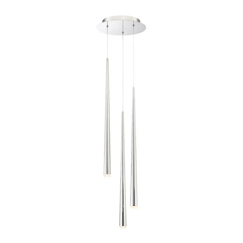 Modern Forms PD-41803R-PN 3500K 21 Watt Cascade Etched Glass LED Round Chandelier in Polished Nickel