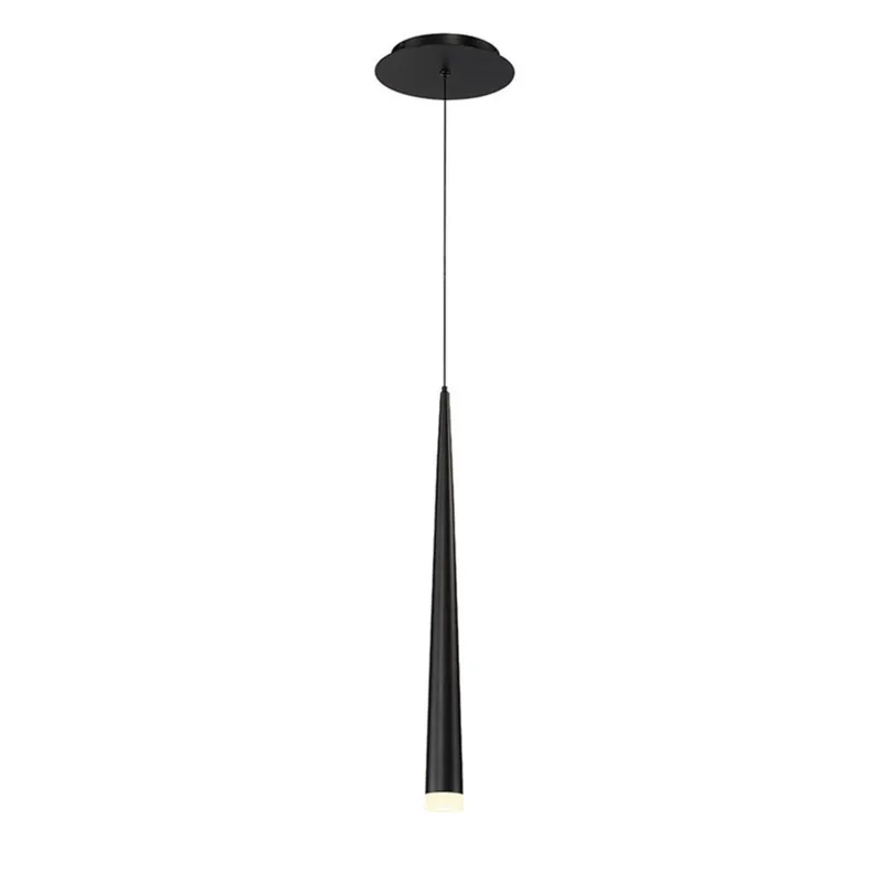 Modern Forms PD-41819-BK 3500K 7 Watt Cascade Etched Glass LED Pendant in Black