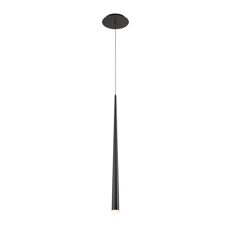 Modern Forms PD-41828-BK 3500K 7 Watt Cascade Etched Glass LED Pendant in Black