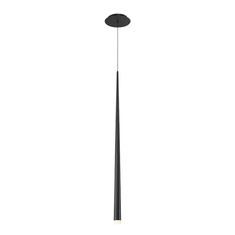 Modern Forms PD-41837-BK 3500K 7 Watt Cascade Etched Glass LED Pendant in Black