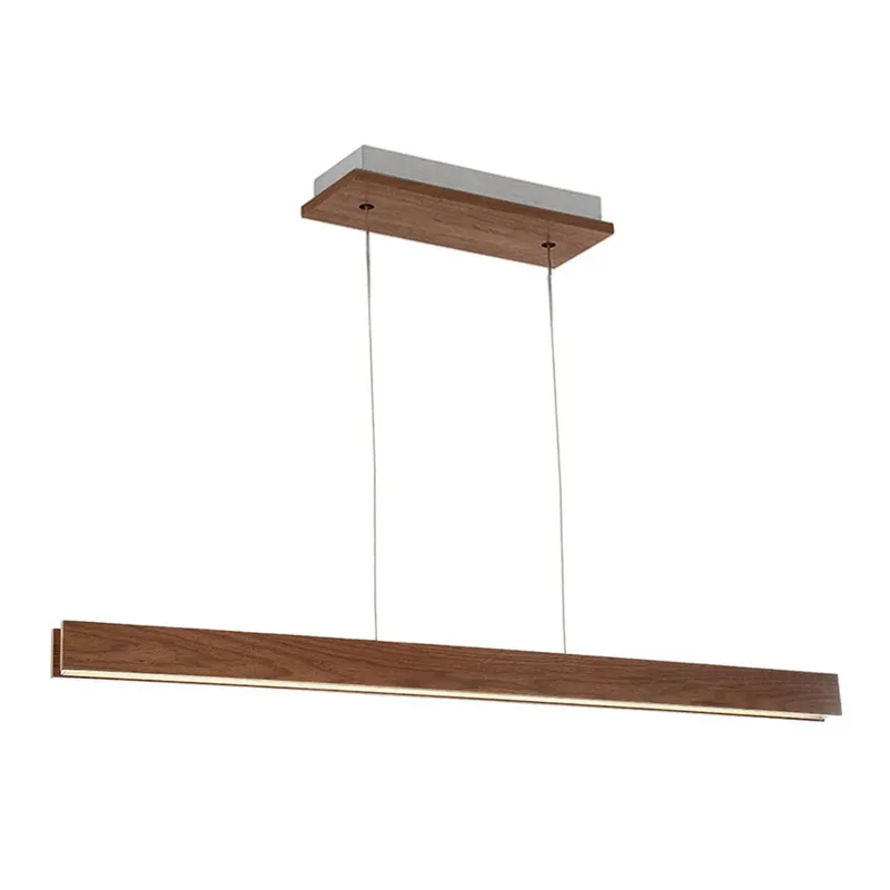 Modern Forms PD-58756-DW 3000K 74 Watt Drift LED Linear Pendant in Dark Walnut