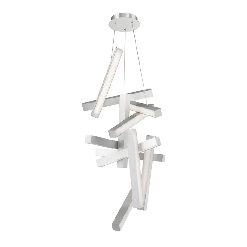 Modern Forms PD-64849-AL 3000K 30 Watt Chaos LED Vertical Chandelier in Brushed Aluminum