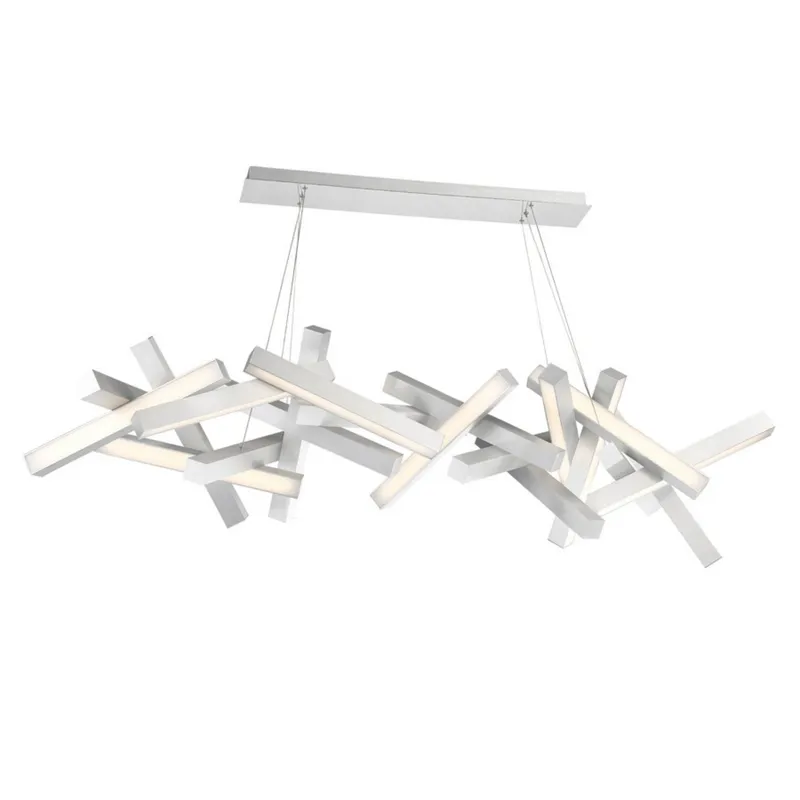 Modern Forms PD-64872-AL 3000K 58 Watt Chaos LED Linear Chandelier in Brushed Aluminum