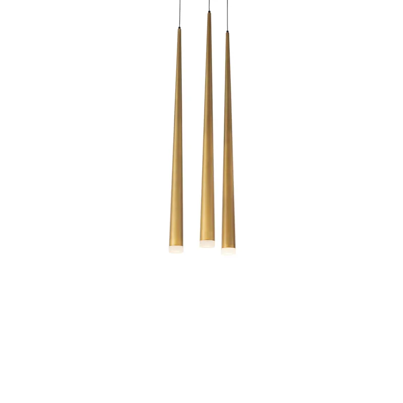 Modern Forms PD-41703R-AB 3500K 21 Watt Cascade Crystal LED Linear Chandelier in Aged Brass