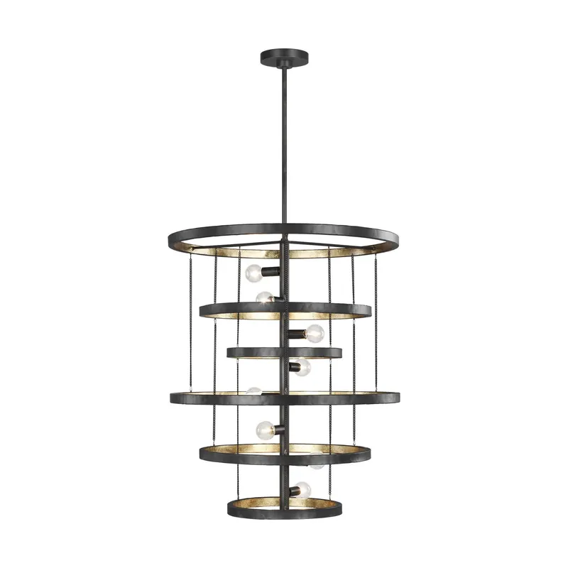 Celeste Large Chandelier Modern Dark Sky 28.625" Height Steel in Aged Iron
