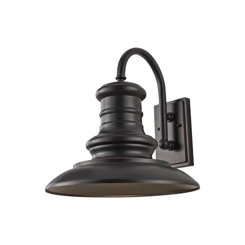 Redding Station Large LED Lantern Period Inspired Outdoor Fixture 15" Width 15.625" Height Aluminum in Restoration Bronze