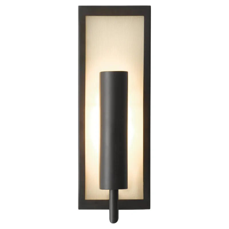 Mila Wall Sconce Modern Bath Fixture 5" Width 14.75" Height Steel Rectangular White Opal Etched Shade in Oil Rubbed Bronze