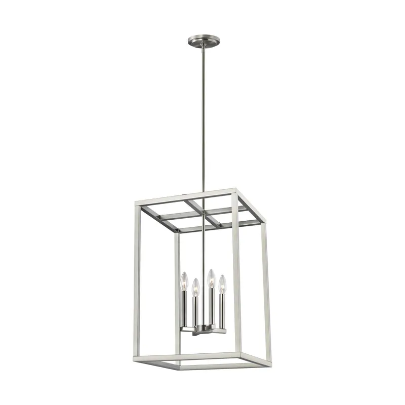 Moffet Street Medium Four Light Hall / Foyer Transitional Pendant 15.5" Width 23.125" Height Steel in Brushed Nickel