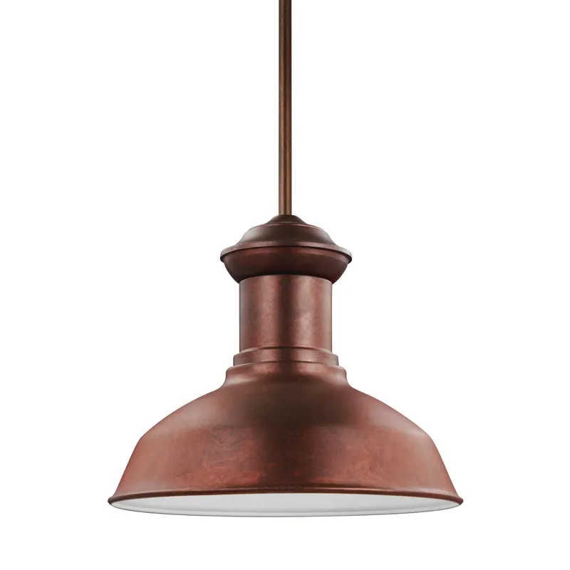 Fredricksburg One Light Outdoor Pendant Traditional Fixture 11.3125" Height Aluminum in Weathered Copper