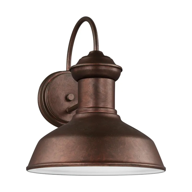 Fredricksburg Small One Light Outdoor Turtle Friendly Wall Lantern Traditional Fixture 10" Width 11.9375" Height Aluminum in Weathered Copper