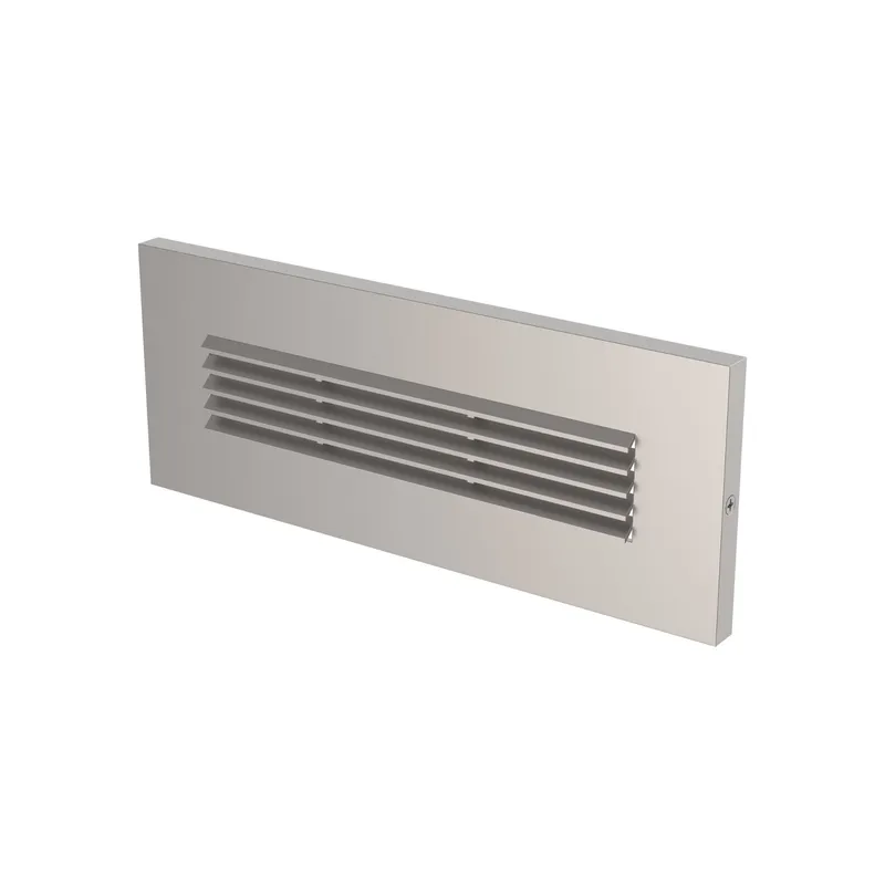 Louver LED Brick Light Transitional Landscape Fixture 3.3125" Height in Satin Nickel