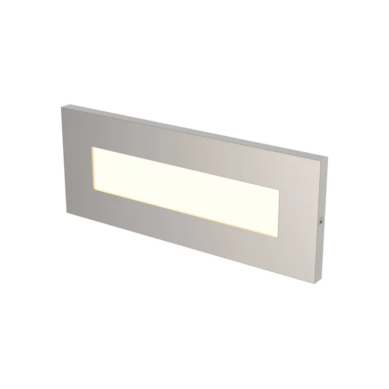 Vitra Amber LED Brick Light Transitional Landscape Fixture 3.3125" Height in Satin Nickel