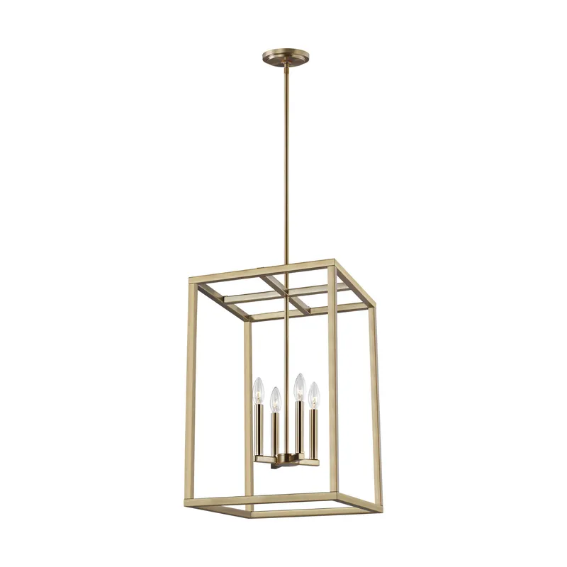 Moffet Street Medium Four Light Hall / Foyer Transitional Pendant 15.5" Width 23.125" Height Steel in Satin Brass