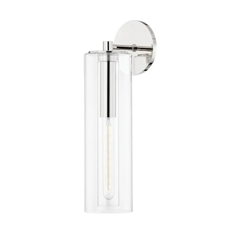 Belinda 1-Light Wall Sconce in Polished Nickel 4.75W x 19H