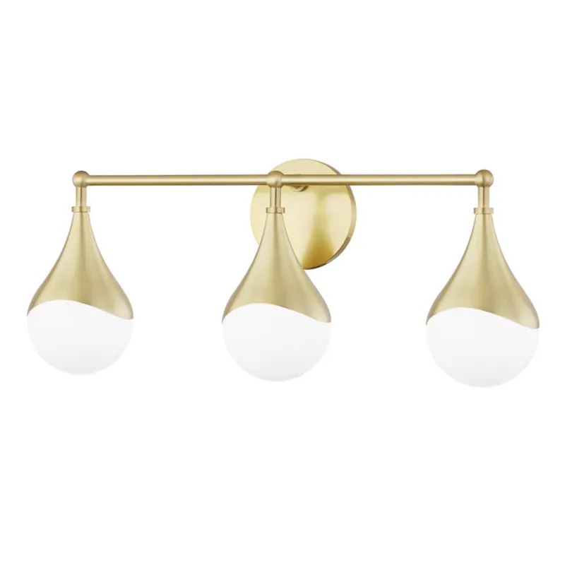 Ariana 3-Light Bath and Vanity in Aged Brass 22.5W x 9.5H