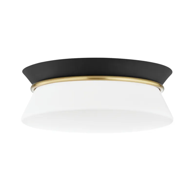 Cath 2-Light Flush Mount in Aged Brass 12.75W x 5H
