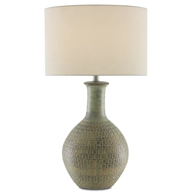 Loro Green Table Lamp - Dark Moss Green/Gold