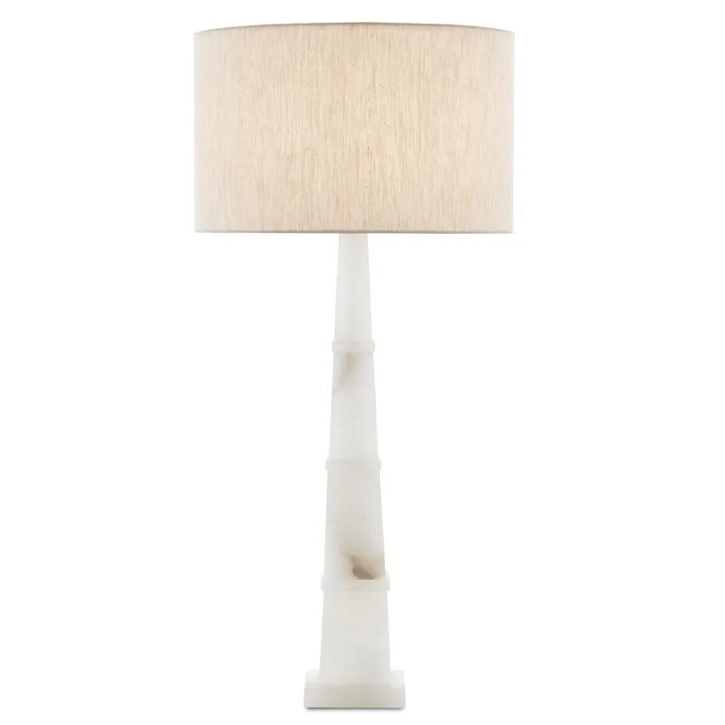 Alabastro White Table Lamp - Alabaster/Polished Nickel