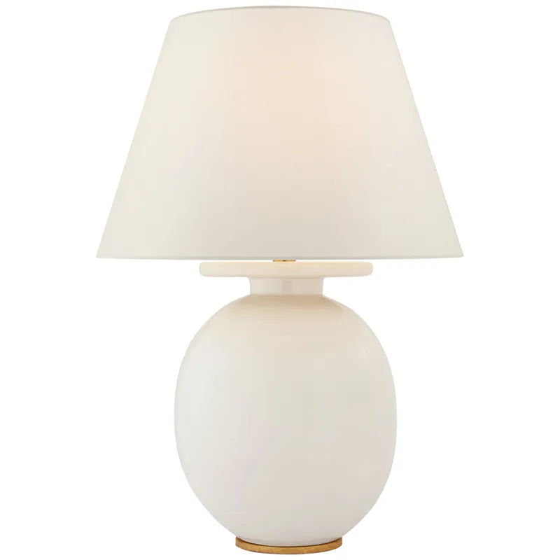 Christopher Spitzmiller Hans Medium Table Lamp in Ivory with Linen Shade W20" x H29.75"