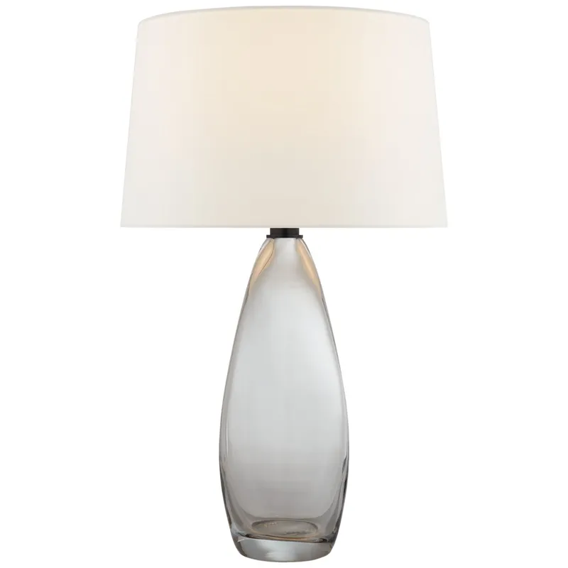 Chapman & Myers Myla Large Tall Table Lamp in Clear Glass with Linen Shade W18.25" x H29.25"