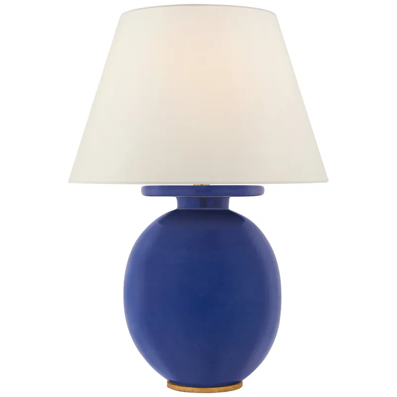 Christopher Spitzmiller Hans Medium Table Lamp in Flowing Blue with Linen Shade W20" x H29.75"