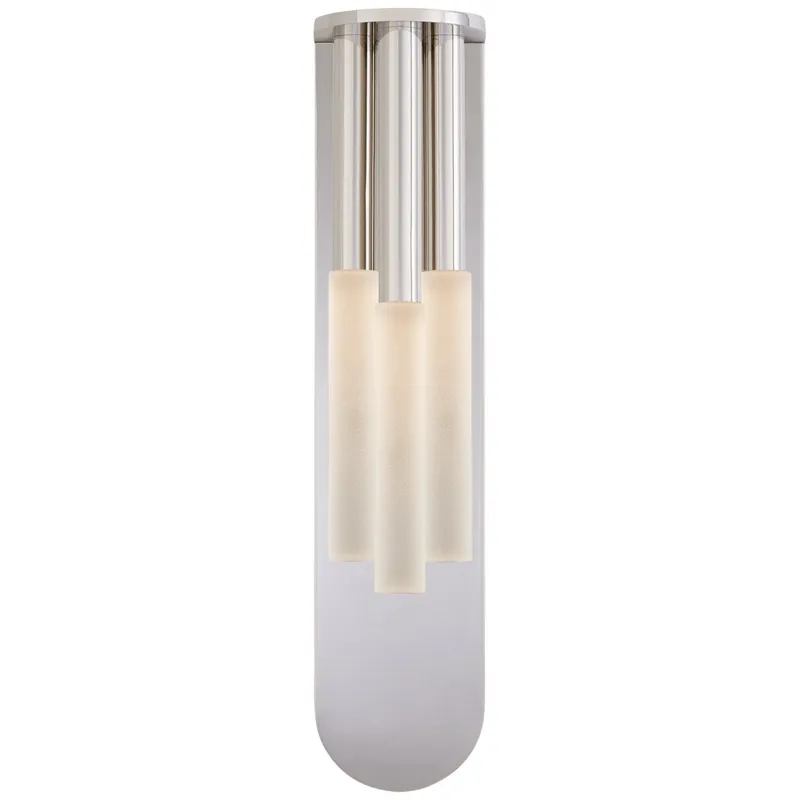 Kelly Wearstler Rousseau Medium Multi-Drop Sconce in Polished Nickel with Etched Crystal Wall Light W4.5" x H20"