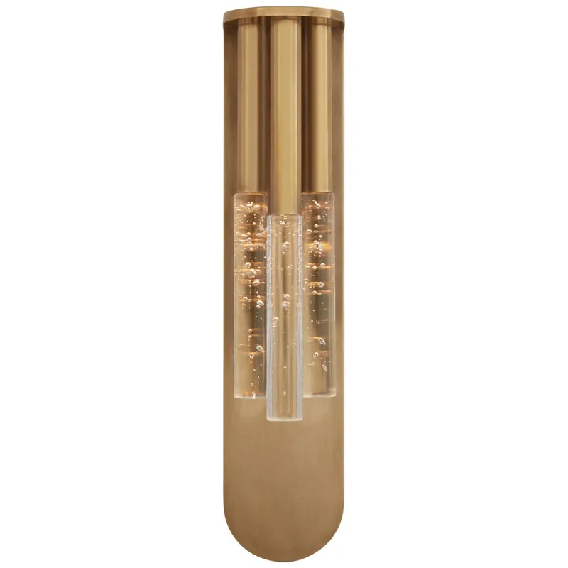Kelly Wearstler Rousseau Medium Multi-Drop Sconce in Antique-Burnished Brass with Seeded Glass Wall Light W4.5" x H20"
