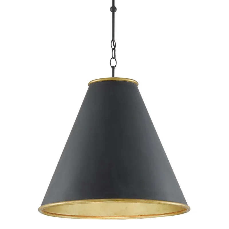 Pierrepont Large Black Pendant - Antique Black/Contemporary Gold Leaf/Painted Gold