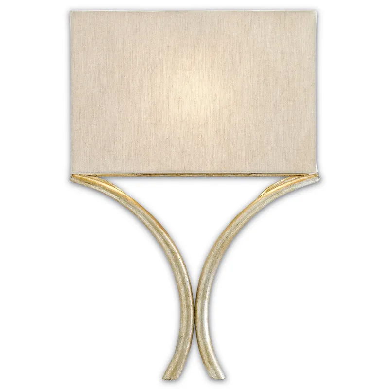 Cornwall Silver Wall Sconce - Silver Leaf
