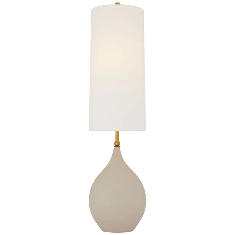 Thomas O'Brien Loren Large Table Lamp in Natural Shell with Linen Shade W10.25" x H31.25"