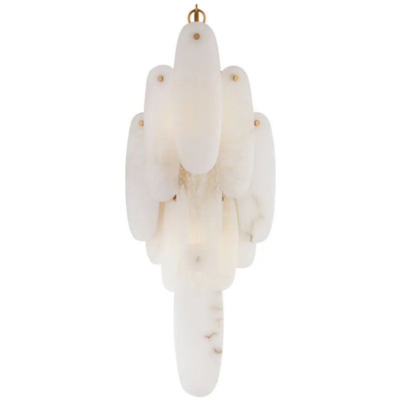 Chapman & Myers Cora Large Waterfall Sconce in Antique-Burnished Brass with Alabaster Wall Light W10" x H22.75"