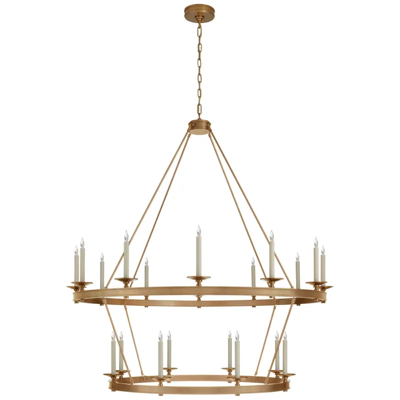 Chapman & Myers Launceton Grande Two Tiered Chandelier in Antique-Burnished Brass Ceiling Light W53.25" x H55"