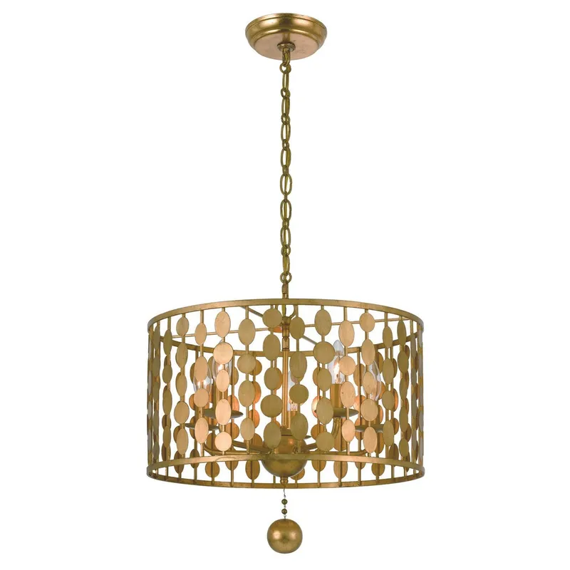 Layla 18'' Antique Gold Chandelier Gold 18"W x 16.75"H x 18"D