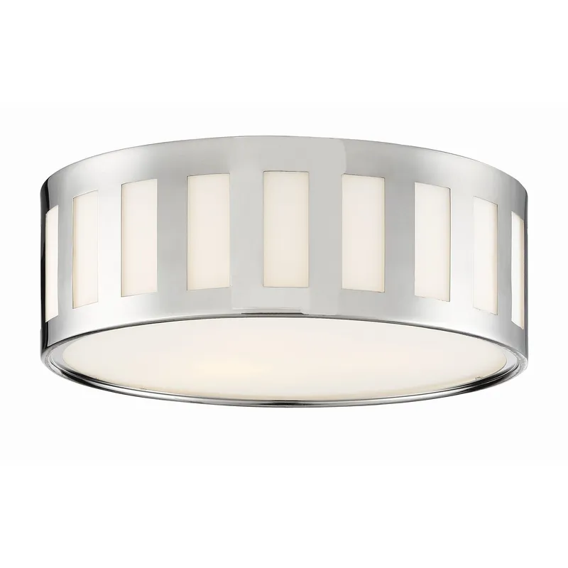 Kendal 14'' Polished Nickel Flush Mount Silver 14"W x 5"H x 14"D