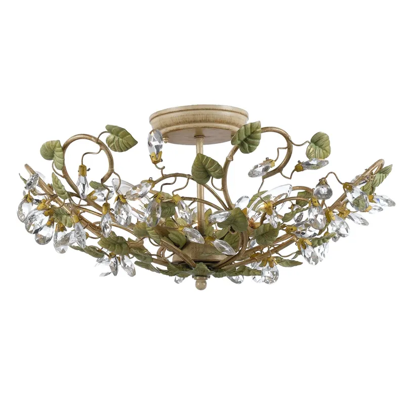 Josie 20.5'' Champagne Green Tea Semi Flush Mount Green 20.5"W x 8.75"H x 20.5"D